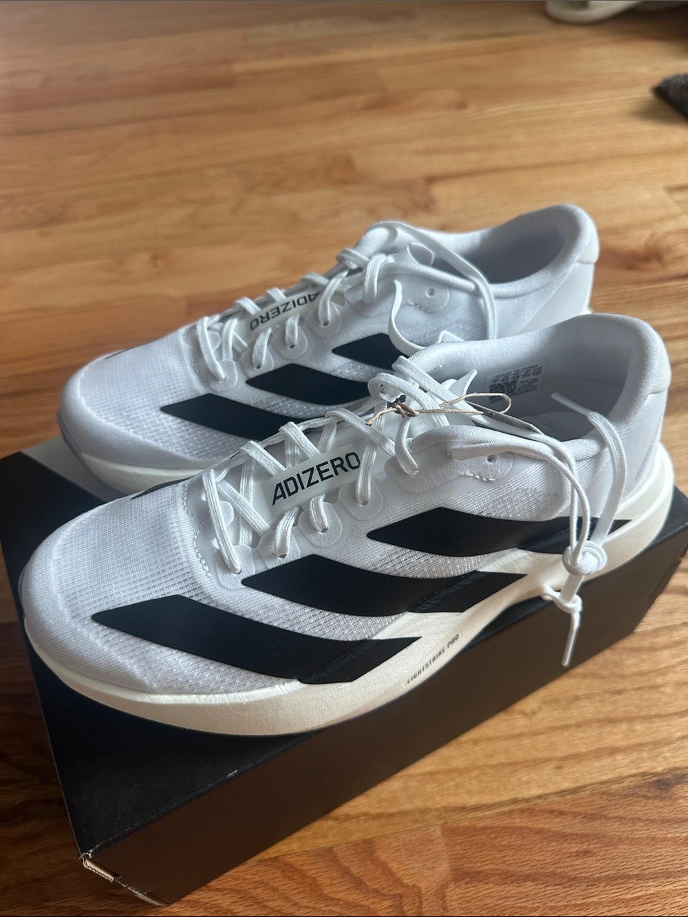 Adidas Adizero Evo SL White Black Grade School Sz
